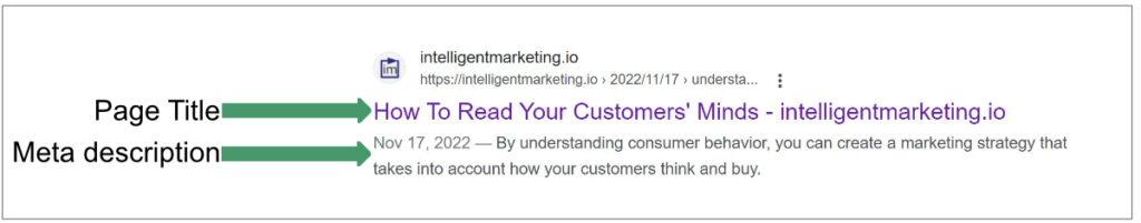 google snippet search results Intelligentmarketing