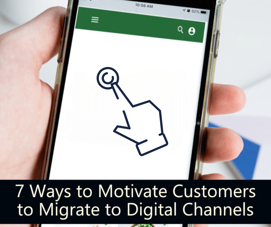 Graphic showing 7 tips to encourage customers to use digital channels